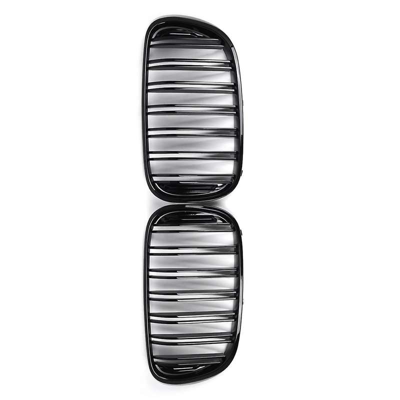 Glossy Black Dual Slats Front Kidney Grille Grill Replacement for 7 Series G11 G12 2016-2018
