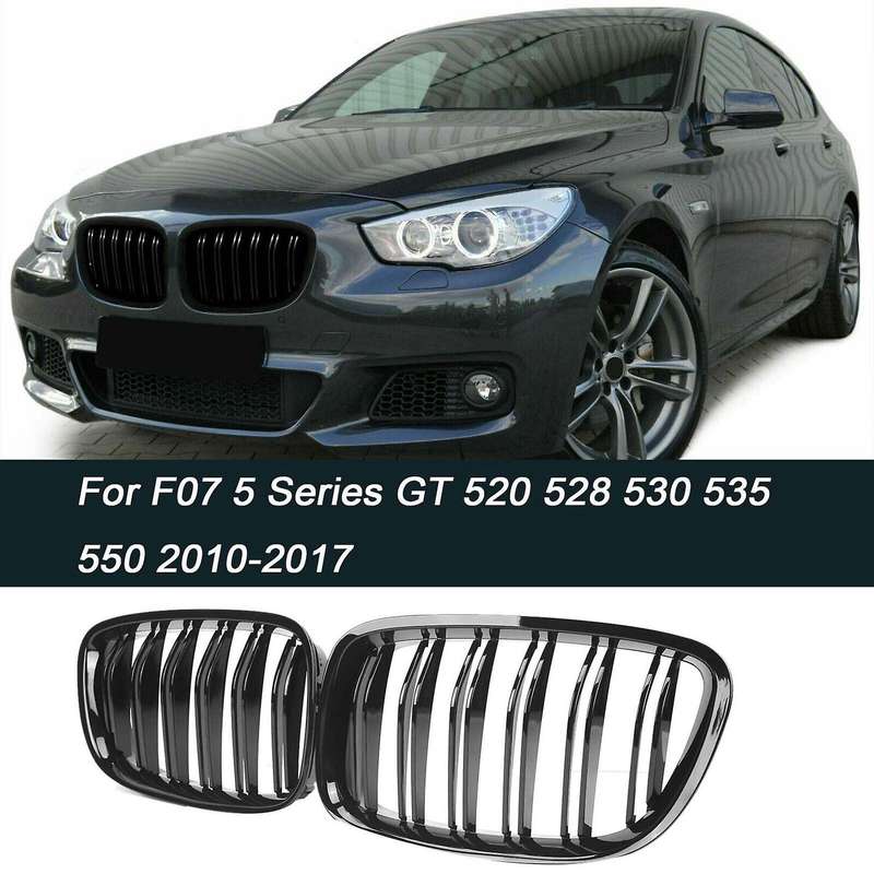 Glossy Black Front Bumper Hood Kidney Grill Grille for F07 5 Series GT 520 528 530 535 550 2010-2017