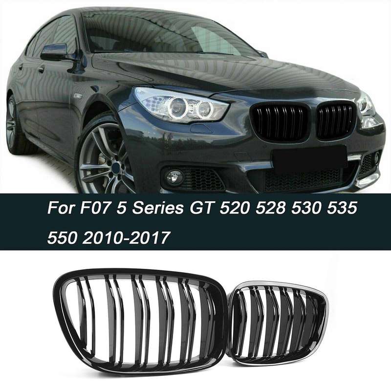 Glossy Black Front Bumper Hood Kidney Grill Grille for F07 5 Series GT 520 528 530 535 550 2010-2017