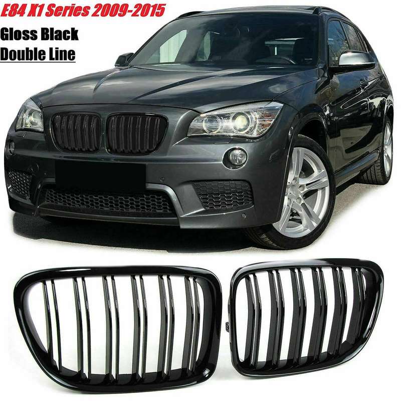 Glossy Black Front Bumper Slat Front Kidney Grill Grille for  X1 Series E84 SDrive XDrive 2009-2015
