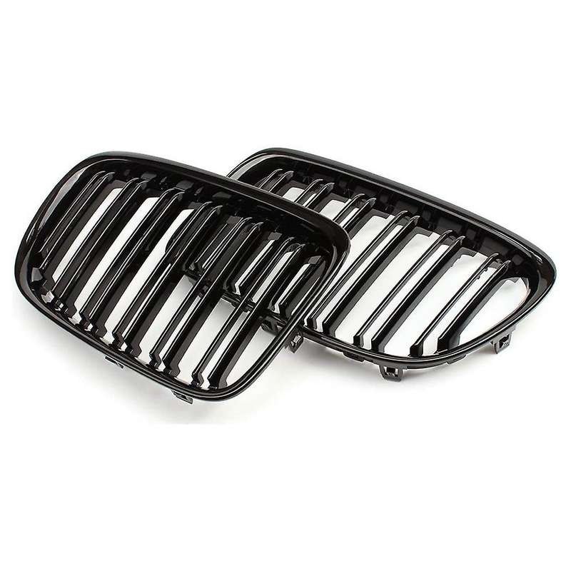 Glossy Black Front Bumper Slat Front Kidney Grill Grille for  X1 Series E84 SDrive XDrive 2009-2015