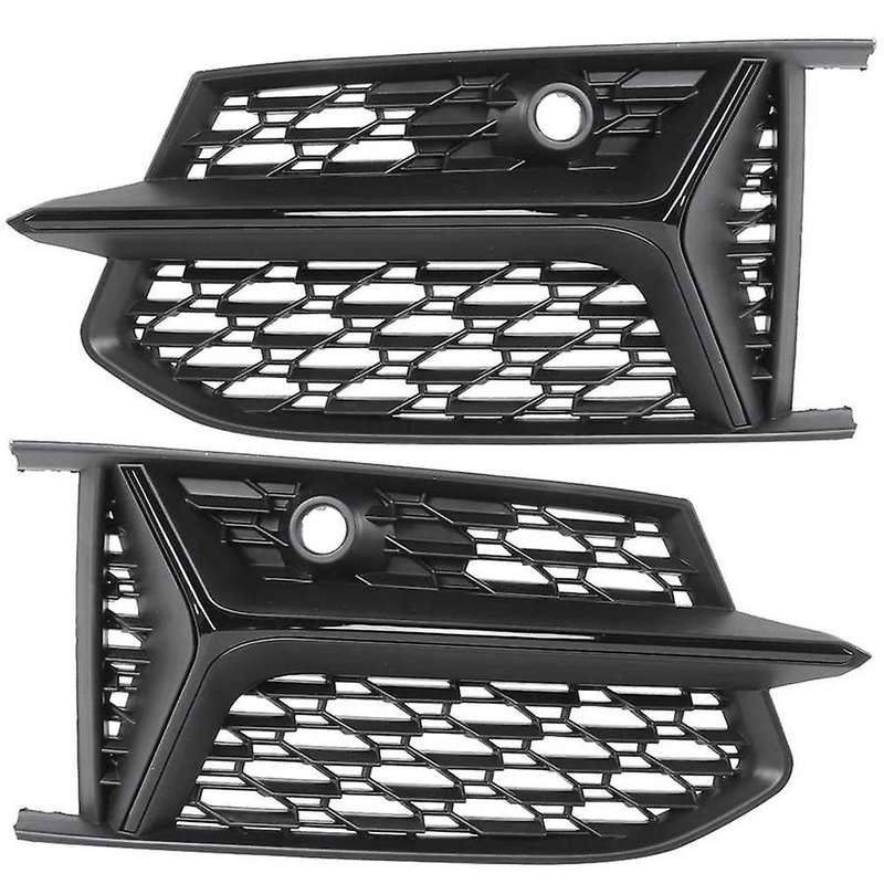 Glossy Black Mesh Rs6 Style Fog Light Grilles Grills for A6 C8 S6 2019 2020