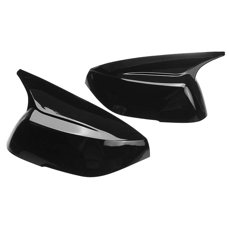 Glossy Black Horn Style Side Door Rearview Mirror Cover Trim Shells Cap for Q50 Q60 2015-2023 M3 Sty
