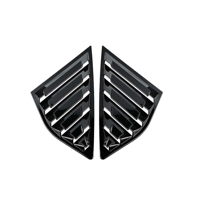 Glossy Black Rear Side Vent Quarter Window Louver Shutter Cover for Focus Mk3 Hatchback 2012-2018