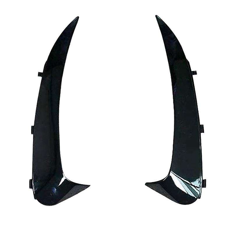 Glossy Black Rear Bumper Lip Spoiler Canards Stickers for C W205 C43 C63 2015-2019 Snap-in Type