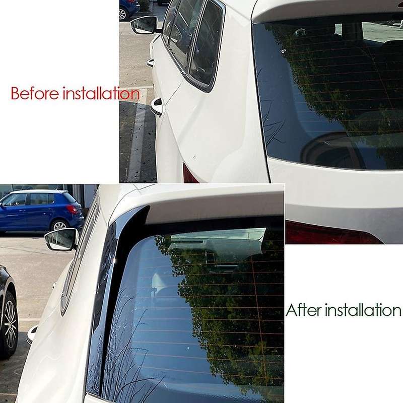 Glossy Black Rear Window Side Splitter Spoilers Canards for