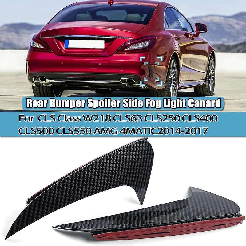 Glossy Black Rear Bumper Splitter Spoiler Rear Canard Trim for Class W218 CLS250 CLS400 CLS500 14-17