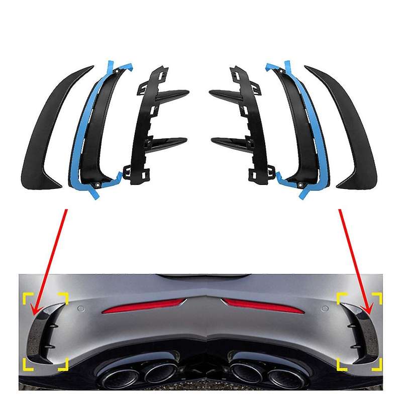 Glossy Black Rear Bumper Spoiler Canard Splitter for A Class W177 Hatchback A180 A200 A250 A35 2019