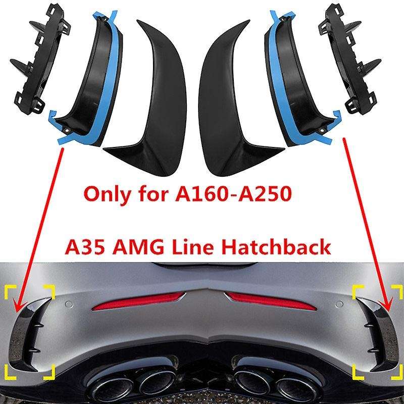 Glossy Black Rear Bumper Spoiler Canard Splitter for A Class W177 Hatchback A180 A200 A250 A35 2019
