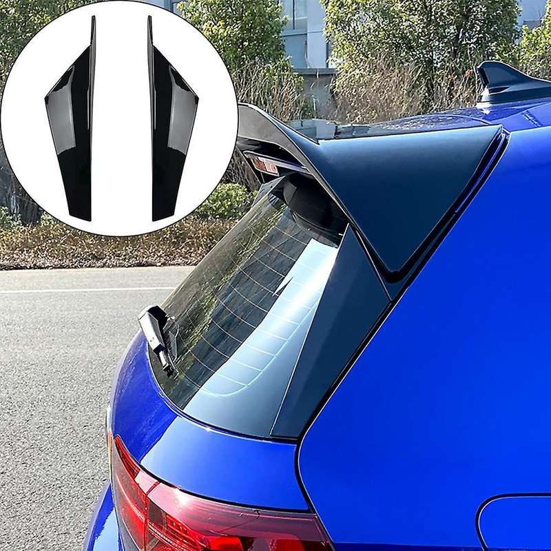 Glossy Black Vertical Rear Window Side Spoiler Wing for Golf 8 MK8 2020 2021 Auto Rear Window Mirror