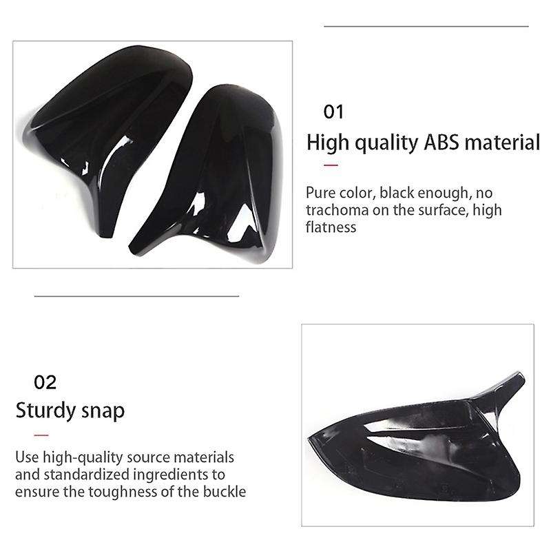 Glossy Black Rearview Mirror Cover Side Wing Mirror Caps Protector for  X5 E70 X6 E71 2008 2009 2010