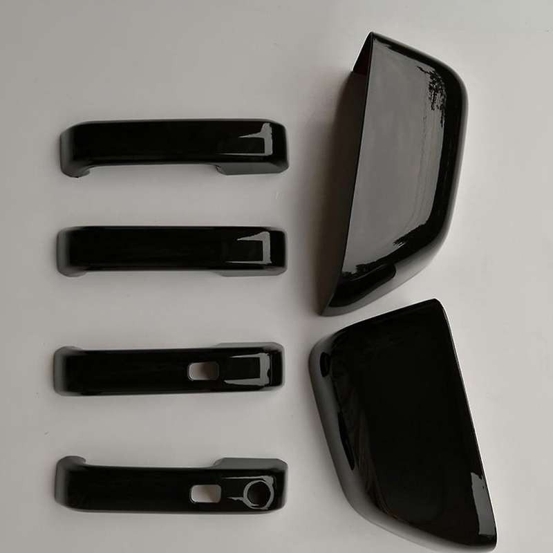 Glossy Black Side Rear View Mirror Cover Trim +Door Handle Cover Trim for F250 F350 Super Duty F450