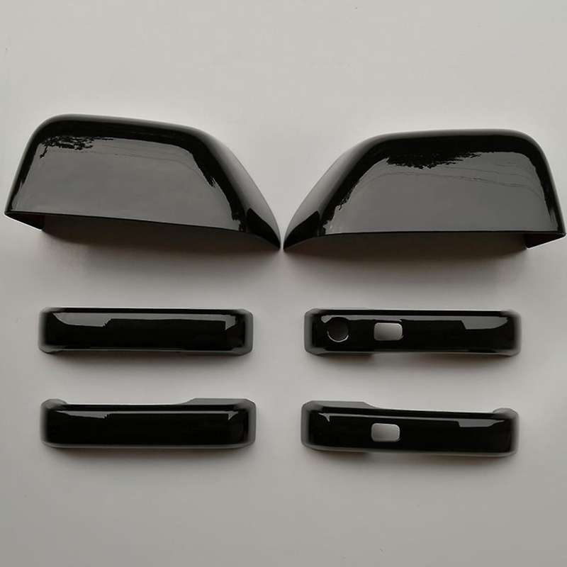 Glossy Black Side Rear View Mirror Cover Trim +Door Handle Cover Trim for F250 F350 Super Duty F450