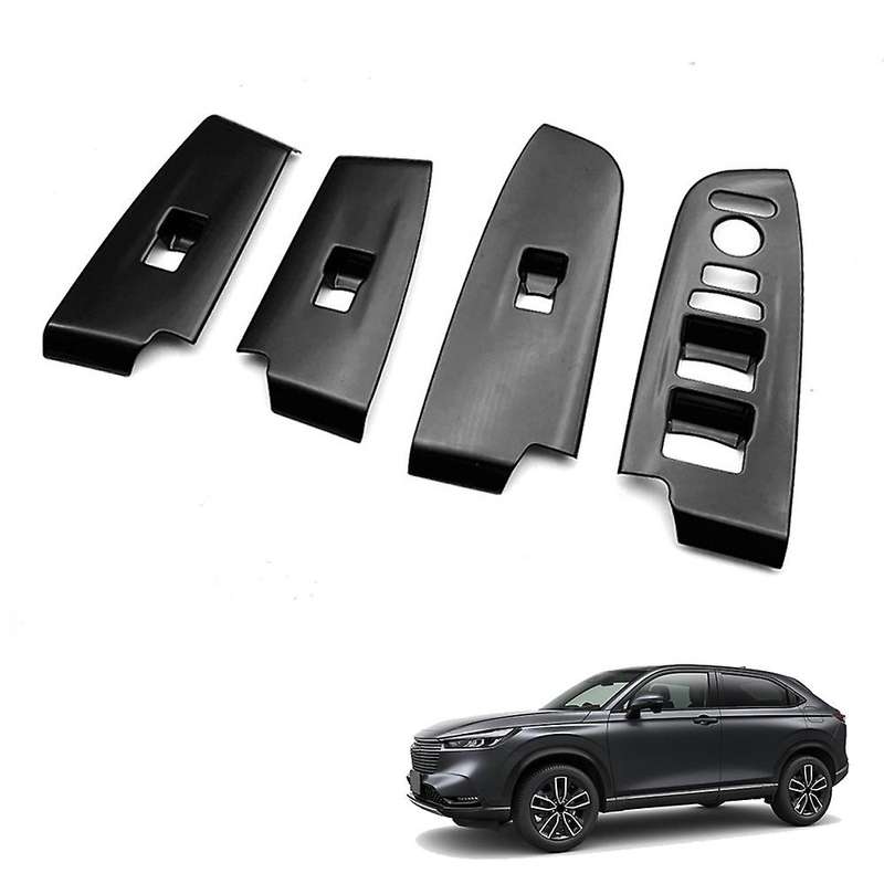 Glossy Black Window Glass Lift Button Trim Switch Cover Door Armrest Panel Sticker for -V Vezel 2021