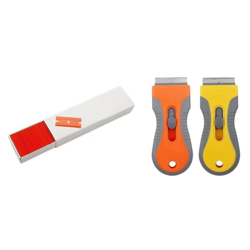 Glue-Removing Spatula Set Car Film Glass Multi-Function Tool Cleaning Floor Scraper with 100 Plastic