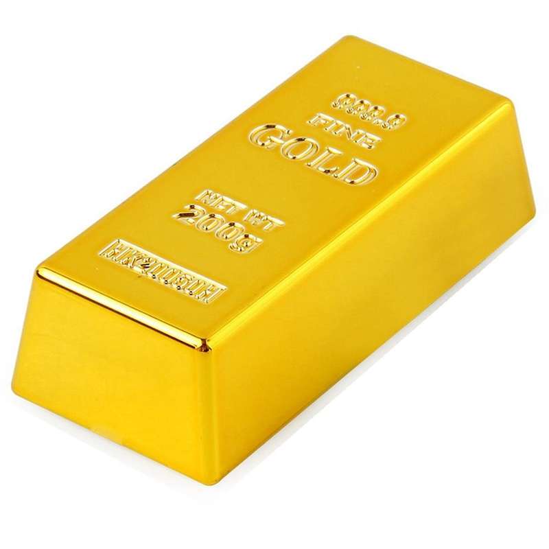 Gold Brick Small Gold Bar Toy Small Simulation Hollow Prop Ornament