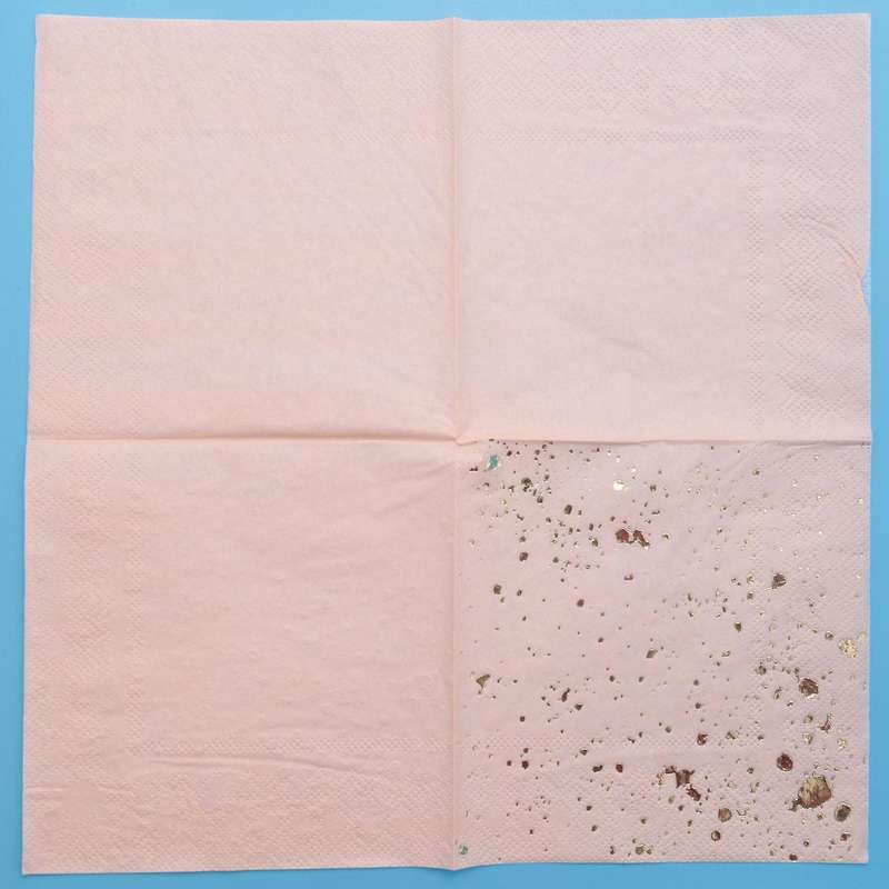 Gold Blocking Pink Marble Texture Disposable Tableware Set Paper Napkins Party Wedding Carnival Tab