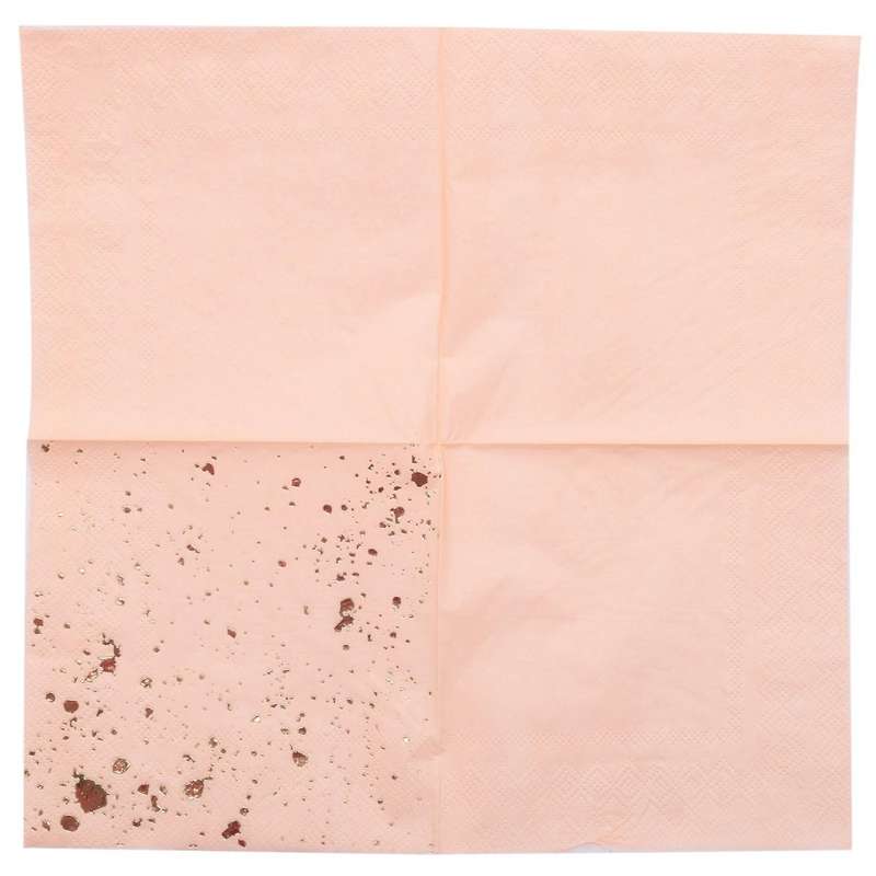Gold Blocking Pink Marble Texture Disposable Tableware Set Paper Napkins Party Wedding Carnival Tab