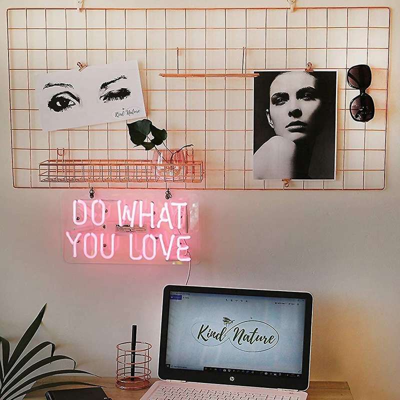 Gold Grid Wall Basket Wire Wall Shelf for Grid Panel Easy Hanging Tray for Cute Things On Your Gri