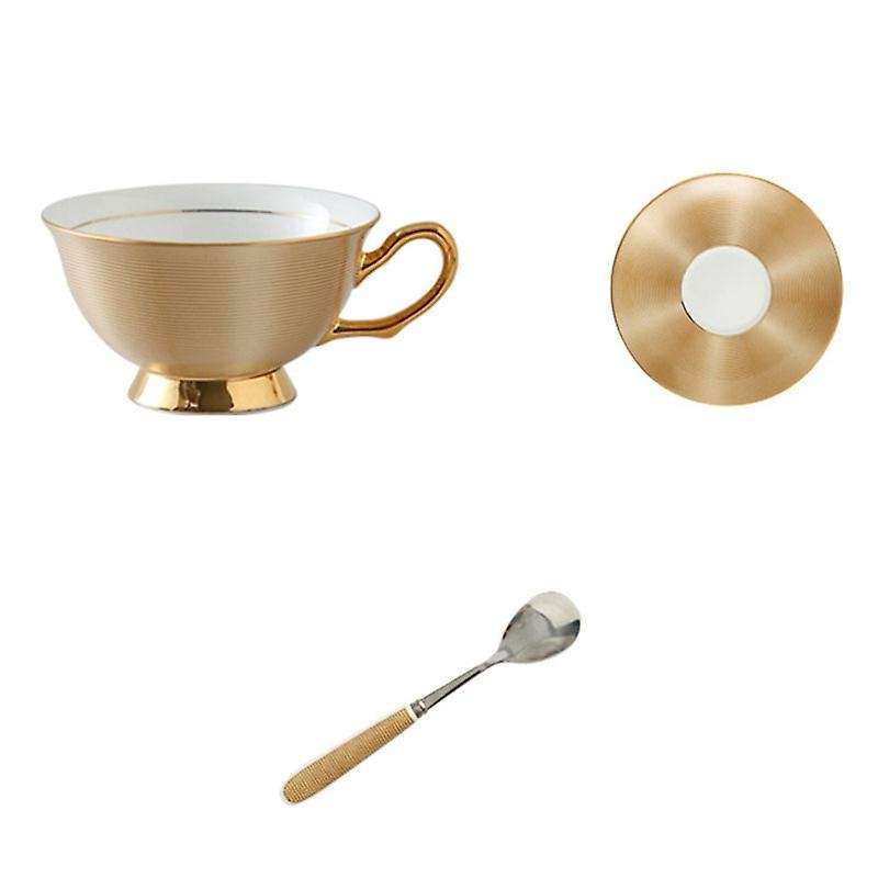 Gold Rimmed Silver Rimmed Bone China Coffee Cup Plate Ceramic Suit Black Tea Cup American Afternoon