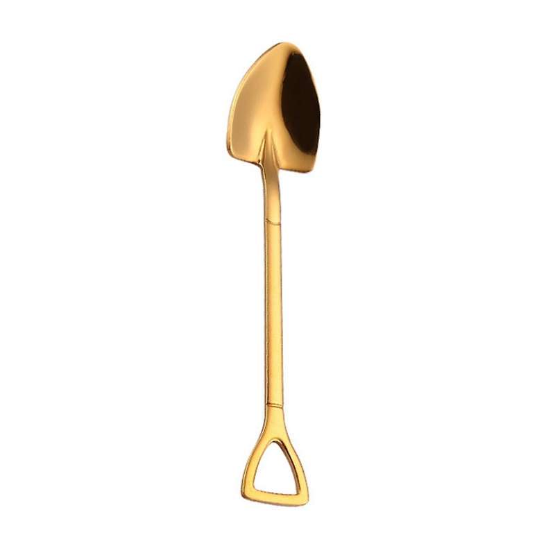 Gold stainless steel 304 small shovel spoon design gold-plated tableware coffee spoon ice cream soup