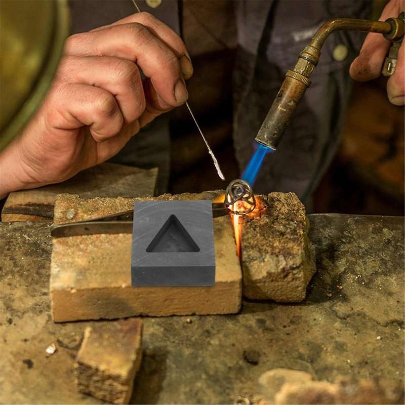 Gold Silver Graphite Mold Triangle Shaped High Density Graphite Mold Melting Crucible Furnace for Me