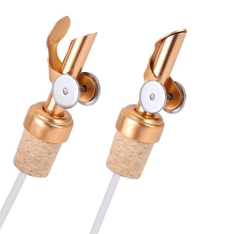 Golden Olive Oil Spout with Cork Oil Spout Liquor Pourers Olive Oil and Vinegar Stopper for Kitche