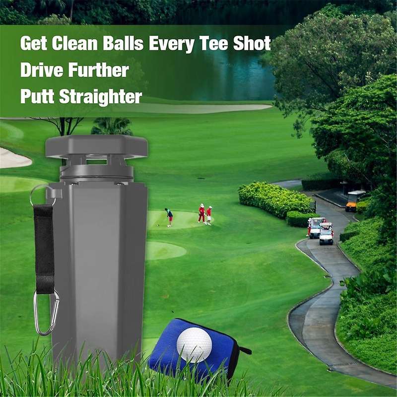 Golf Ball Washer Portable Towel Cleaning Machine Tool Reusable Outdoor Cart Cup Holder Universal Go