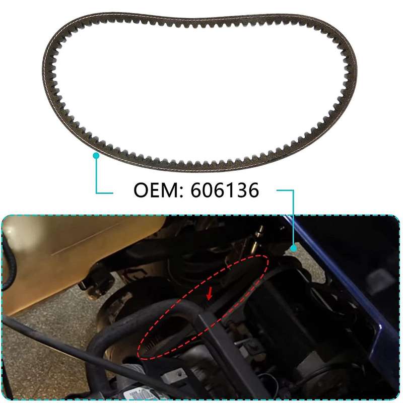 Golf Cart Drive Belt 606136 for Gas RXV Workhouse ST 2008+ & Other Models with 13Hp 400Cc Engine