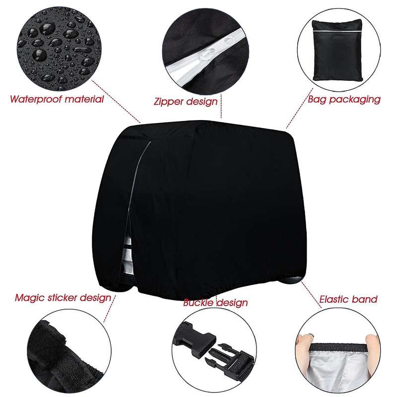 Golf Cart Sightseeing Cart Universal Waterproof Dust Cover for EZ Go Club 242 x 122 x 168 cm Silver
