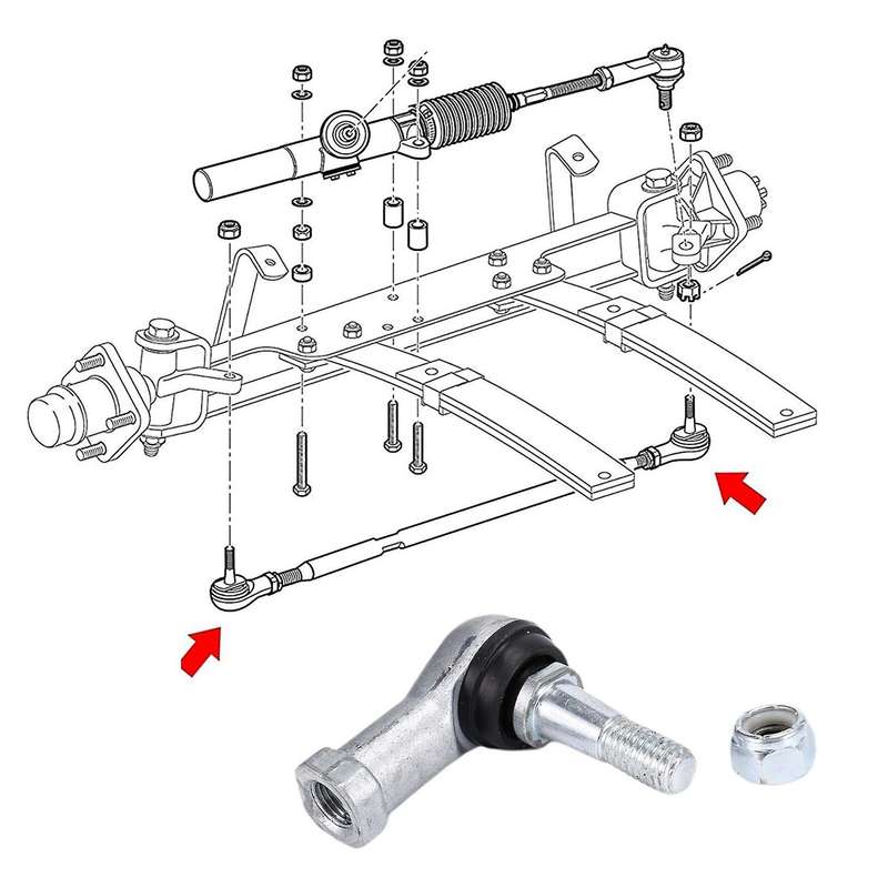 Golf Cart Tie Rod Ends Ball Joint Kit 70902-G01&70902-G02 Fits for Golf Cart Electric Gas Carts 2001