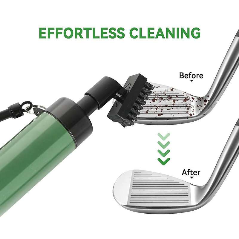 Golf Club Cleaner Brush & Microfibe Kit, Golf Groove Sharpener Brush with Water Spray Bottle Golf Gr