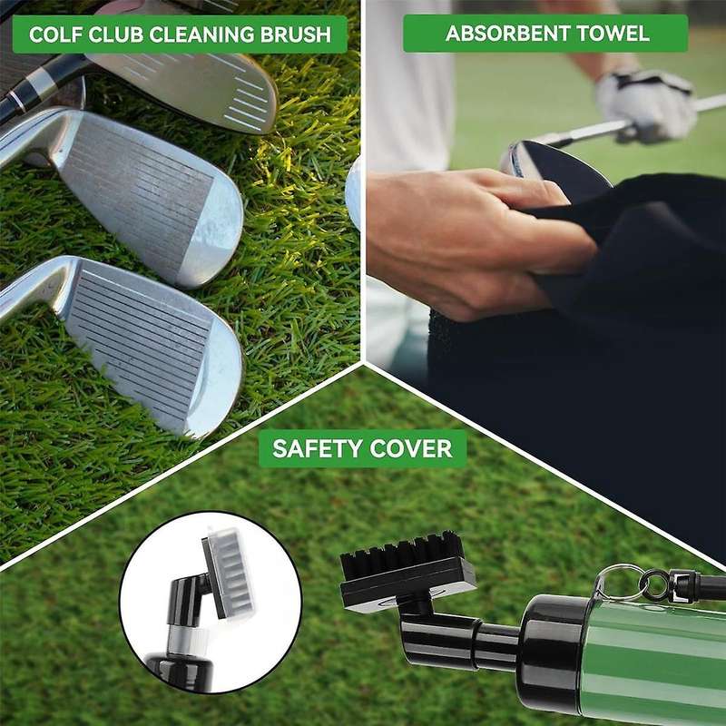 Golf Club Cleaner Brush & Microfibe Kit, Golf Groove Sharpener Brush with Water Spray Bottle Golf Gr
