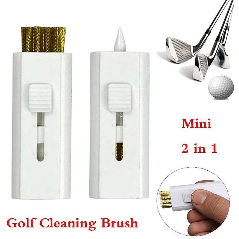 Golf Club Brush Groove Cleaner Cleaning Tools Portable Pocket Brushes Dual Sided for Irons Balls Sho