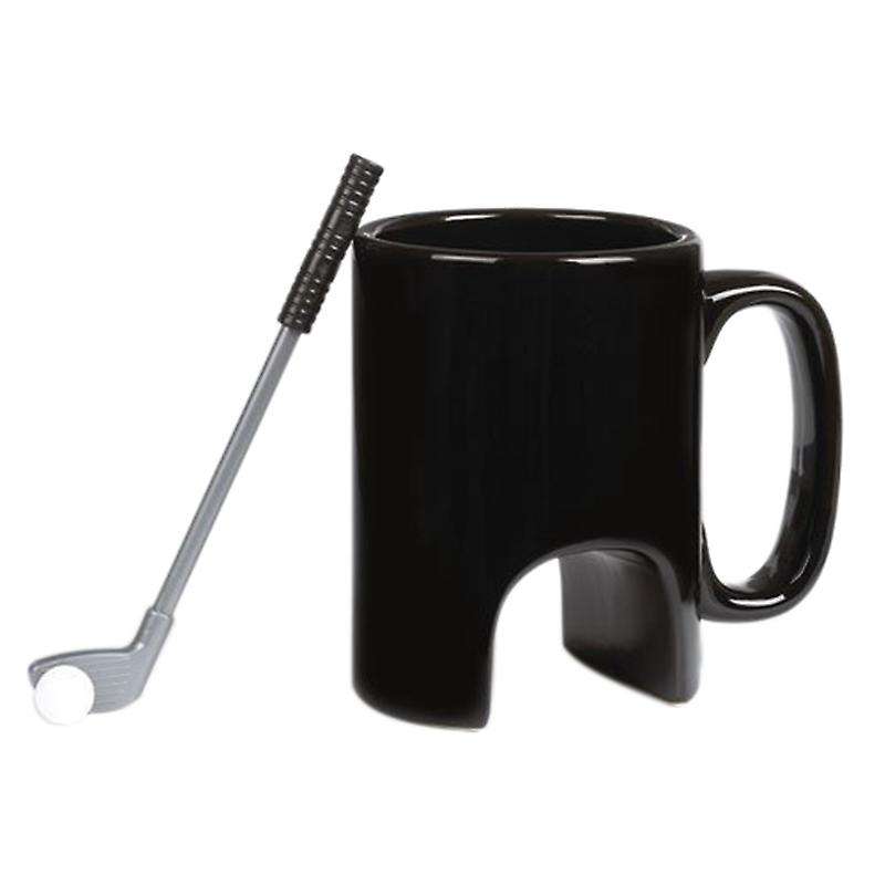 Golf Ceramic Cup Funny Black Coffee Mug Office Casual Ceramic Cup Golf Stick Pen Birthday Gift