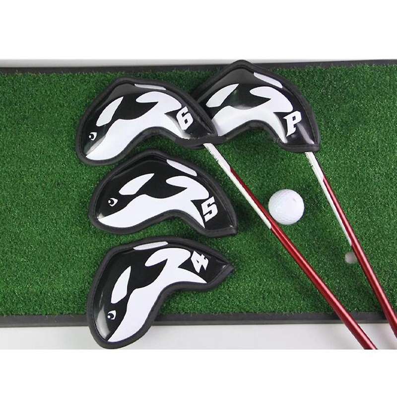 Golf Iron Cover Golf Club Head Cover Iron Protective Cover Whale Club Cap Cover Pu Waterproof 9Pcs/G