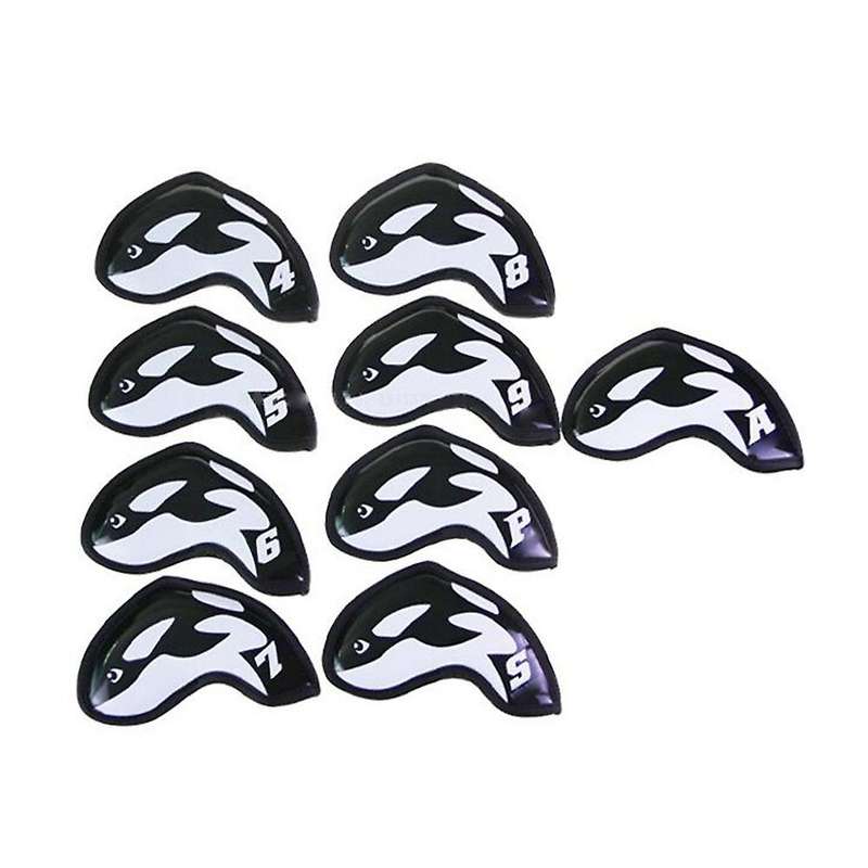 Golf Iron Cover Golf Club Head Cover Iron Protective Cover Whale Club Cap Cover Pu Waterproof 9Pcs/G