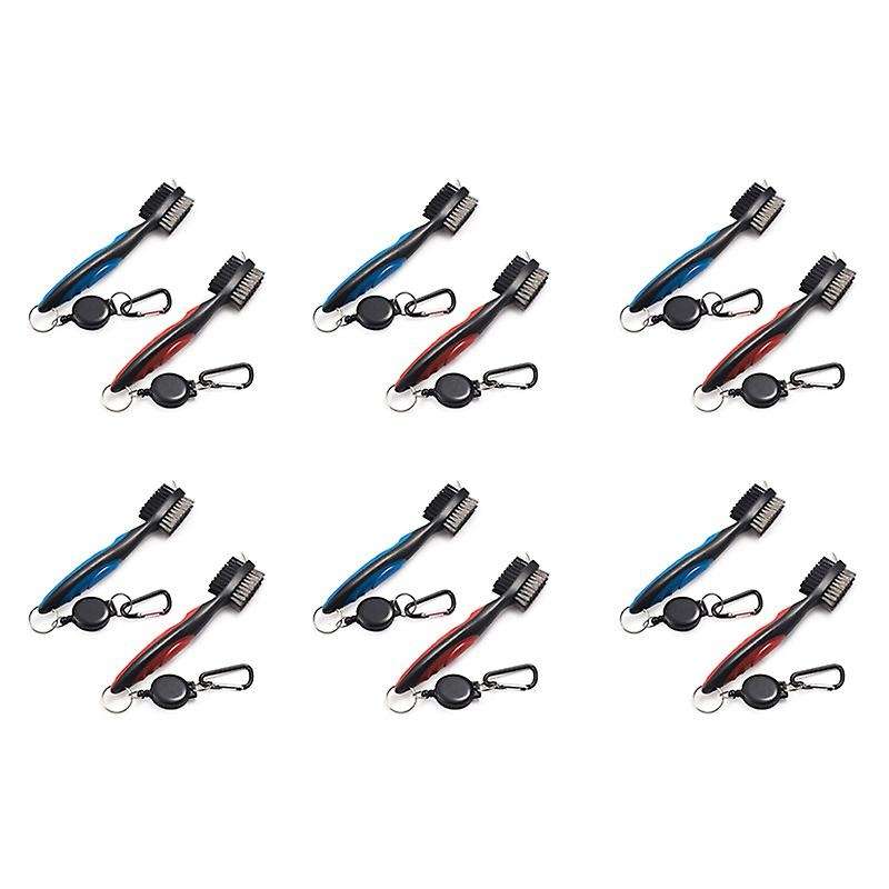 Golf Club Cleaning Brushes 12Pcs Golf Club Brush Cleaning Belt Retractable Aluminum Cleaning Tools 6