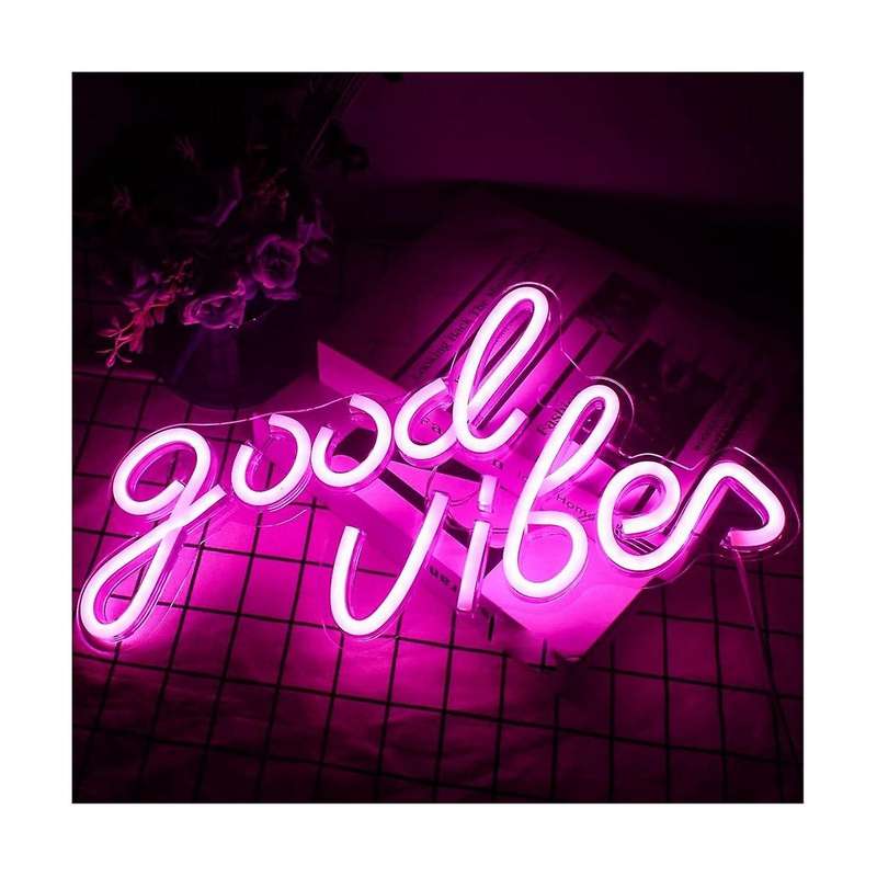 Good Vibes Neon Sign Wedding Wall Hanging Usb Led Neon Light Signs Led Night Lights for Bedroom Deco