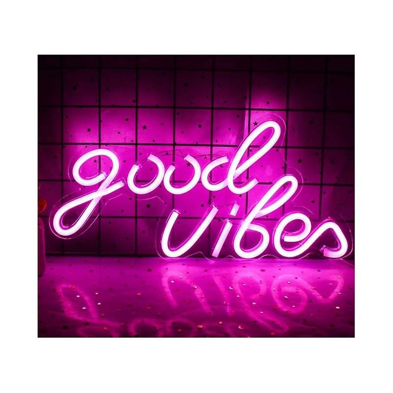 Good Vibes Neon Sign Wedding Wall Hanging Usb Led Neon Light Signs Led Night Lights for Bedroom Deco