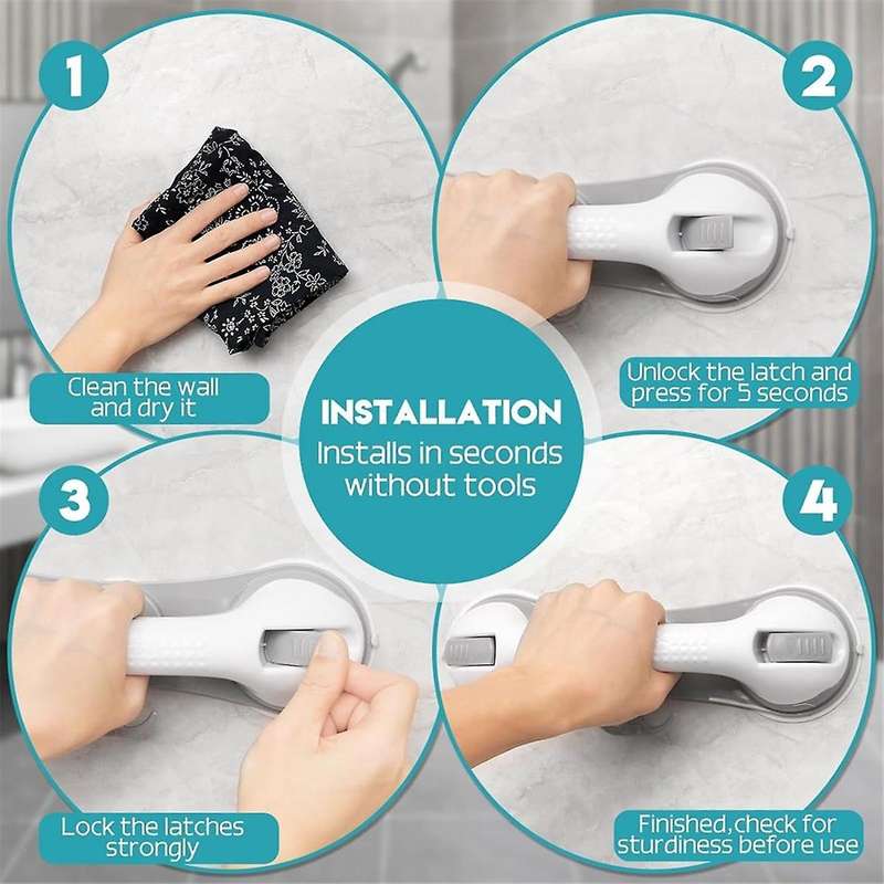 Grab Bars for Shower Handle Strong Suction Cup Grab Bar Safety Bars for Shower Chair Bathroom Grab B