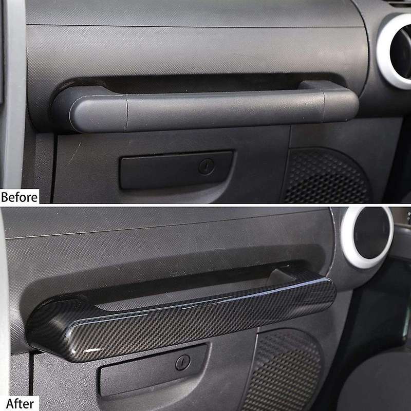 Grab Bar Trim Cover for Wrangler JK 2007-2010, Carbon Fiber Texture
