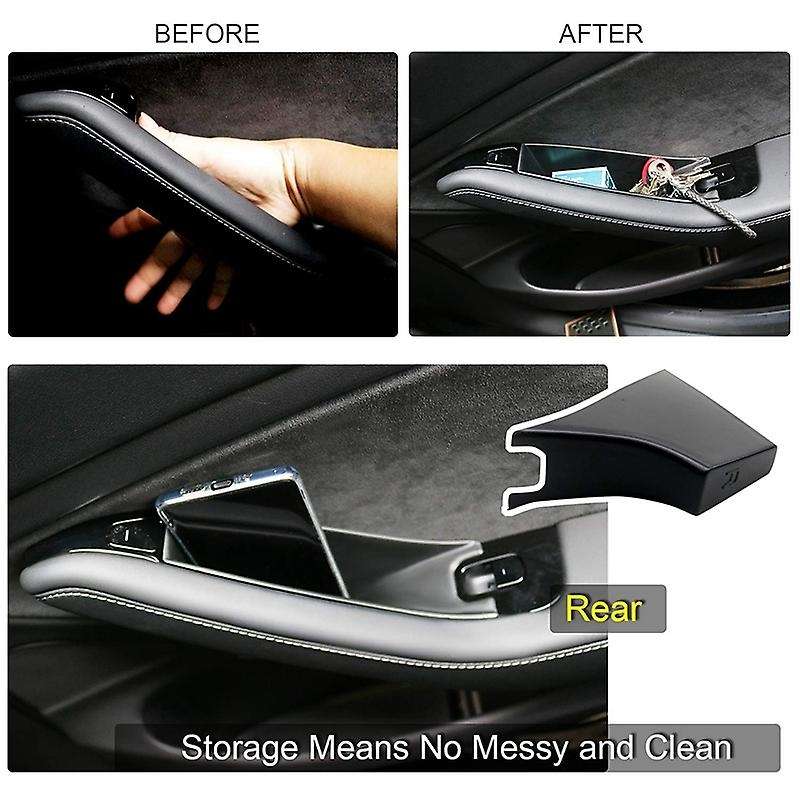 GrabTray Passenger Storage Tray Organizer Grab Handle Pocket for Model 3, Car Door Grab Handle Phone