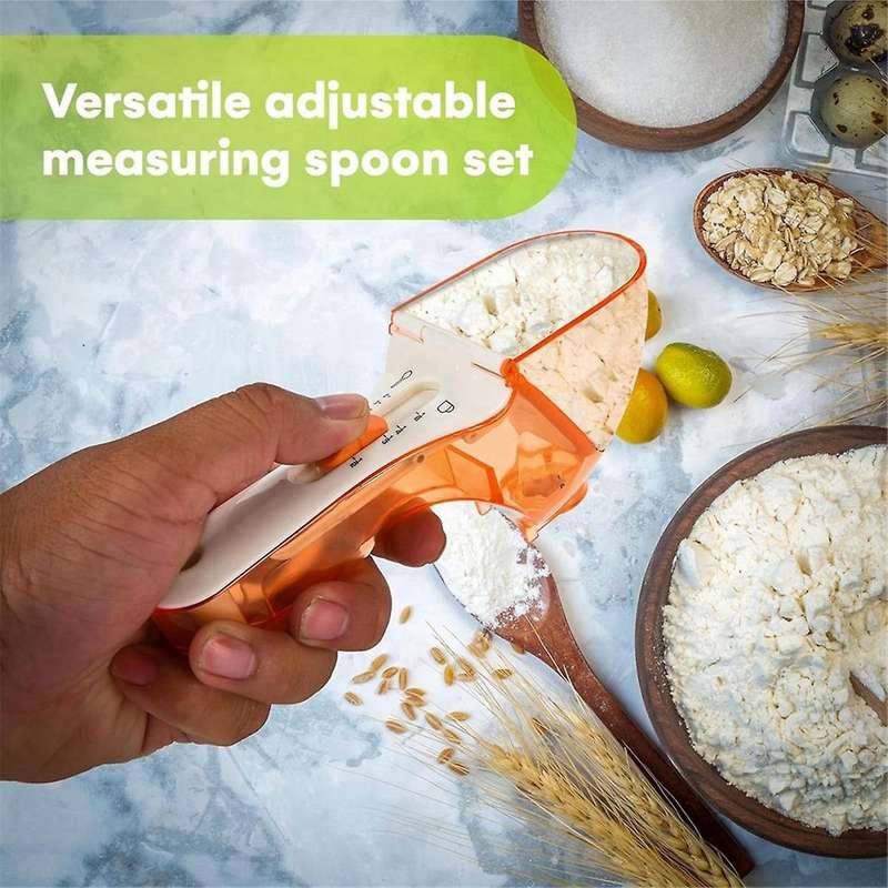 Graduated Plastic Measuring Spoon Portable and Adjustable Measuring Spoon Set Baking Tool