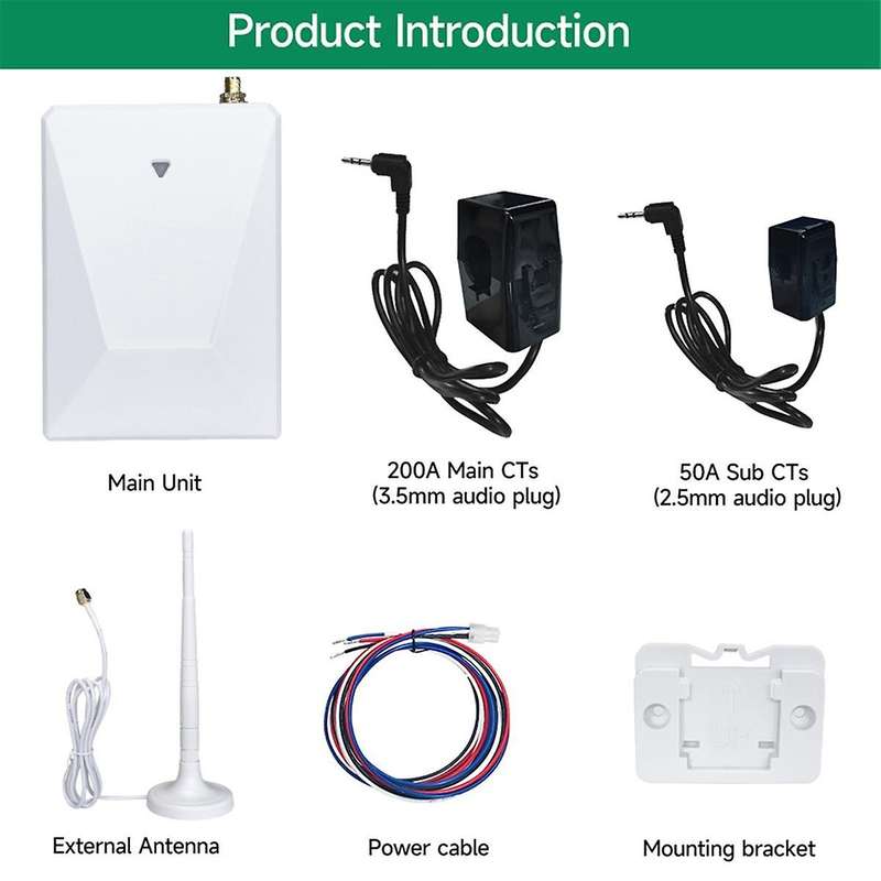 Graffiti Smart Life WIFI 3-Phase 4-Wire Electricity Meter with 5 Transformer Portable Real-Time Powe