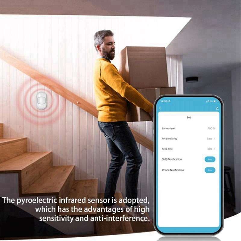 Graffiti Smart Zigbee Body Infrared Detector Smart PIR Sensitivity and Time Adjustable Built-in Batt