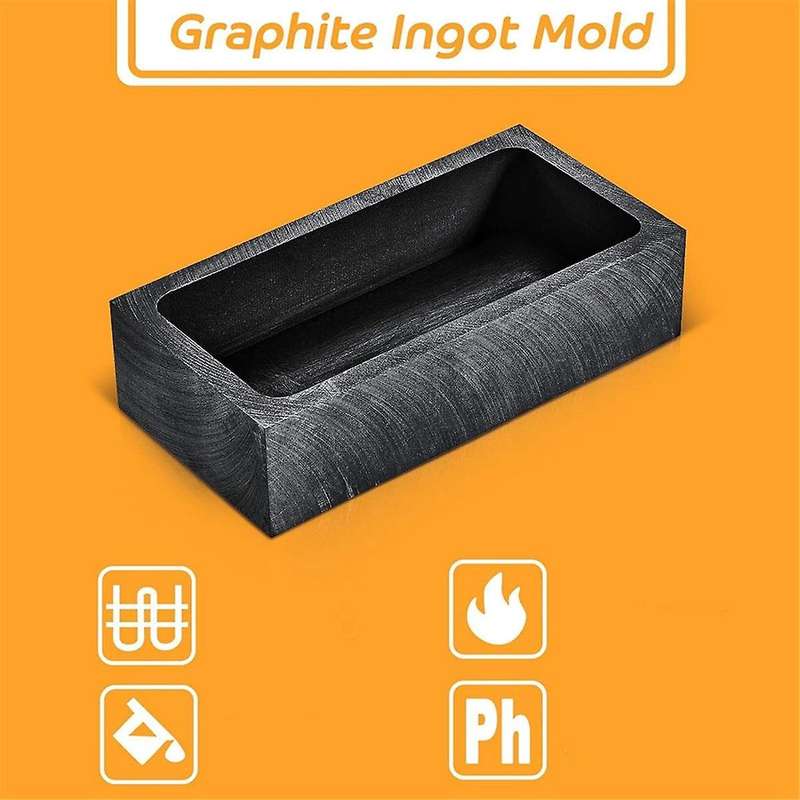 Graphite Ingot Mold Set 1kg Graphite Casting Mold and Graphite Crucible Stir Stick 12 Inch for Melti