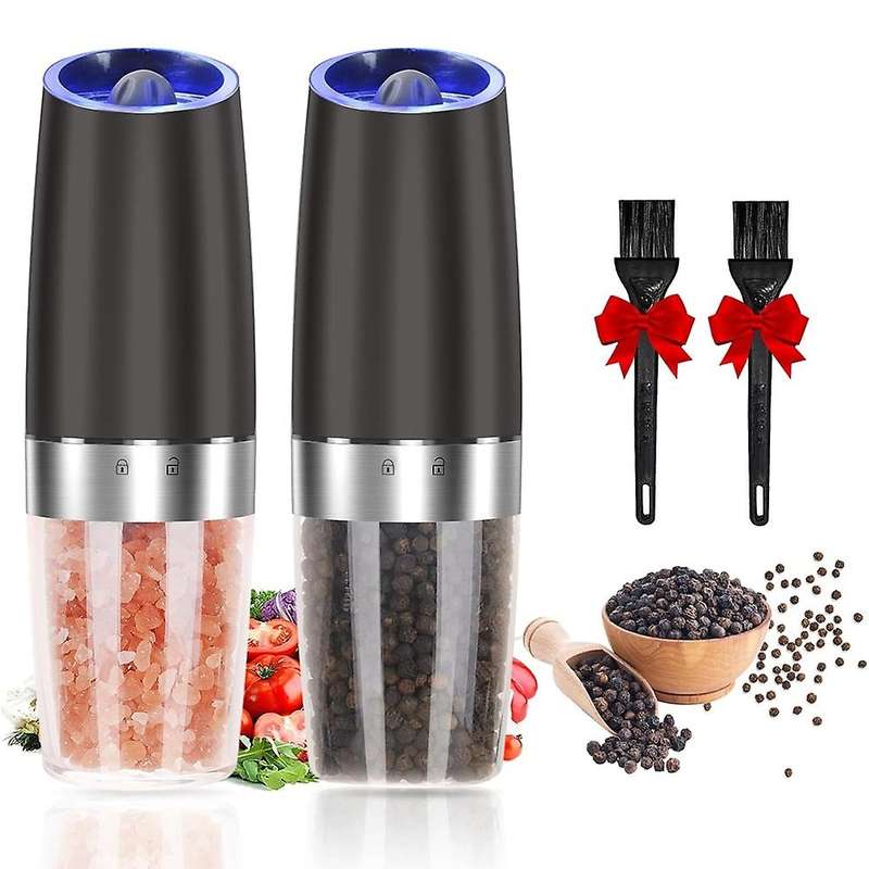 Gravity Electric Salt and Pepper Grinder, Adjustable Coarseness, Automatic Mill Grinder, Battery Pow