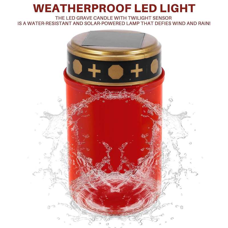 Grave Candle for Cemetery Grave Solar Lights with Lighting Led Grave Light Various Wind