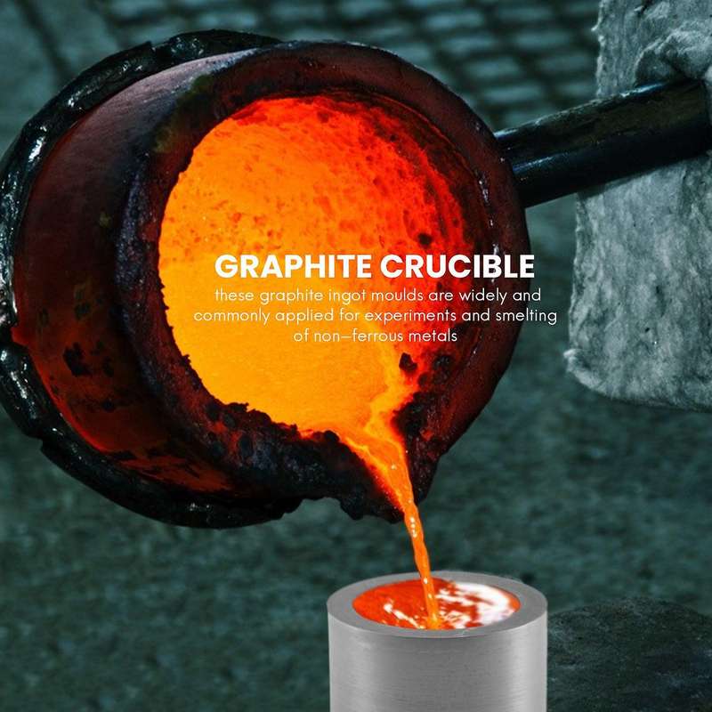 Graphite Torch Melting Casting Kit,2 Graphite Crucible Stir Stick, Quartz Crucible, Cylindrical Grap